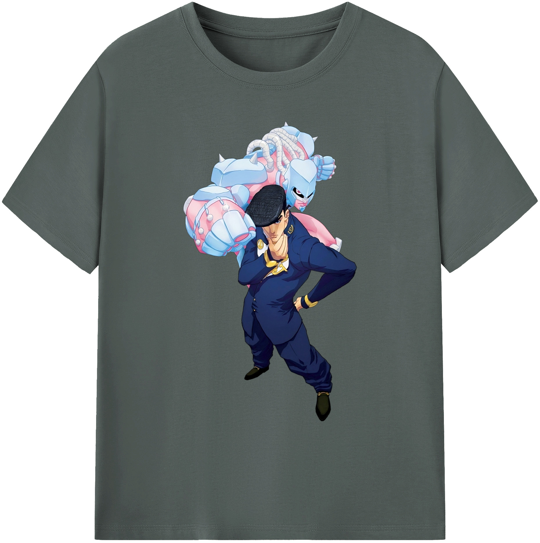 （画像用） ジョジョの奇妙な冒険 ひがしかた じょうすけ JoJo's Bizarre Adventure Higashikata Josuke 綿100％ メンズ半袖Tシャツ｜肌触りやわらか＆通気性